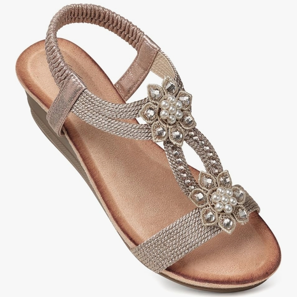 Elegant Women's Sandals with Embellished Straps